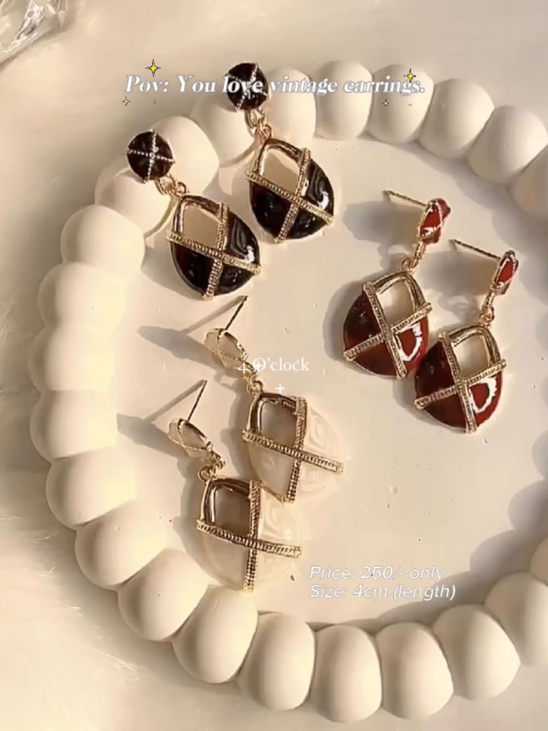 Vintage Earrings: Maroon Dainty