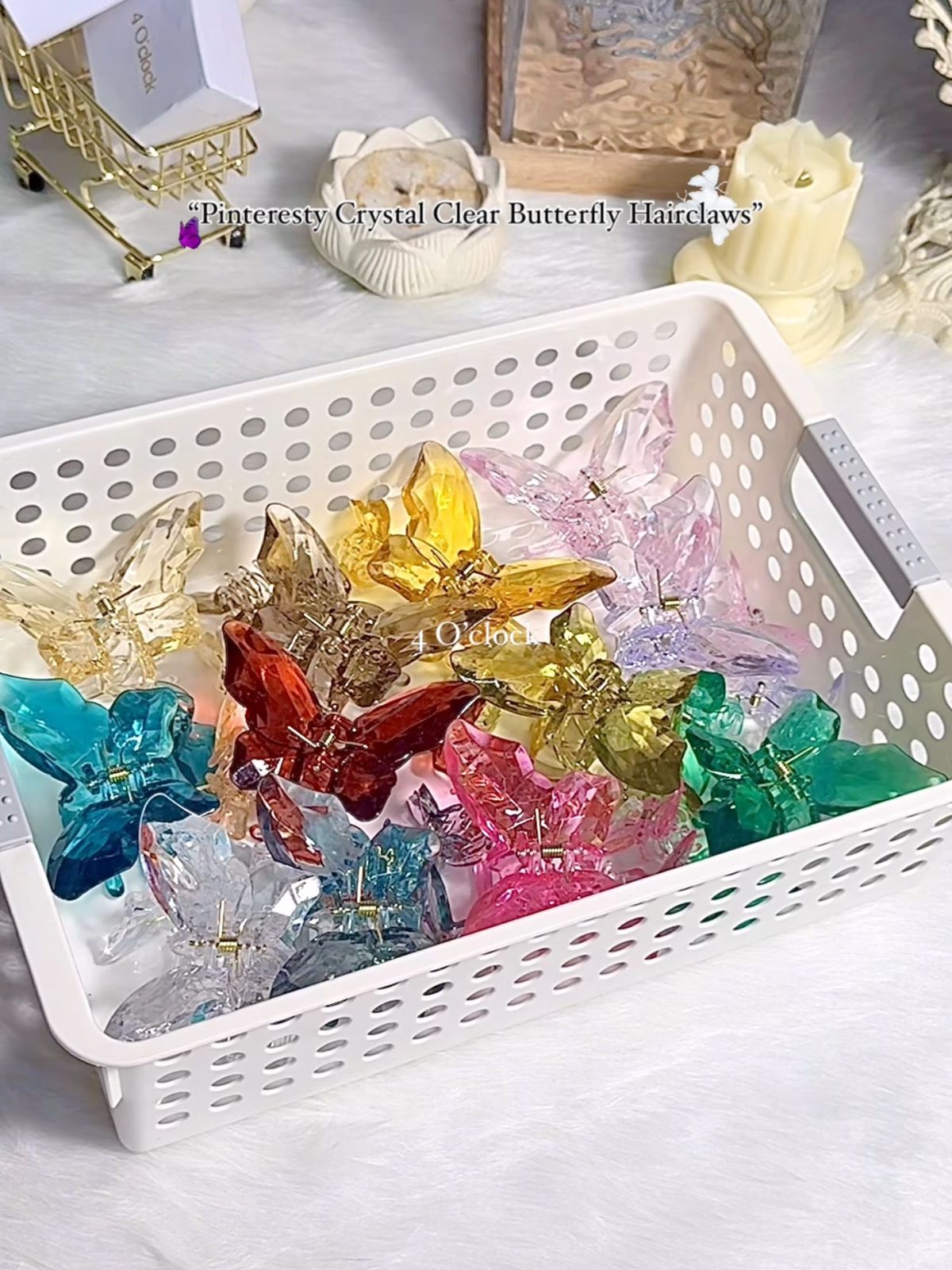 ✨Small Crystal Butterfly: Transparent HotPink✨