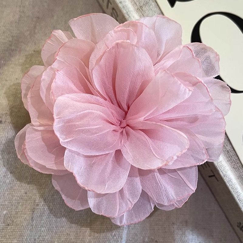 Mesh Camellia Hairclaws: Pink
