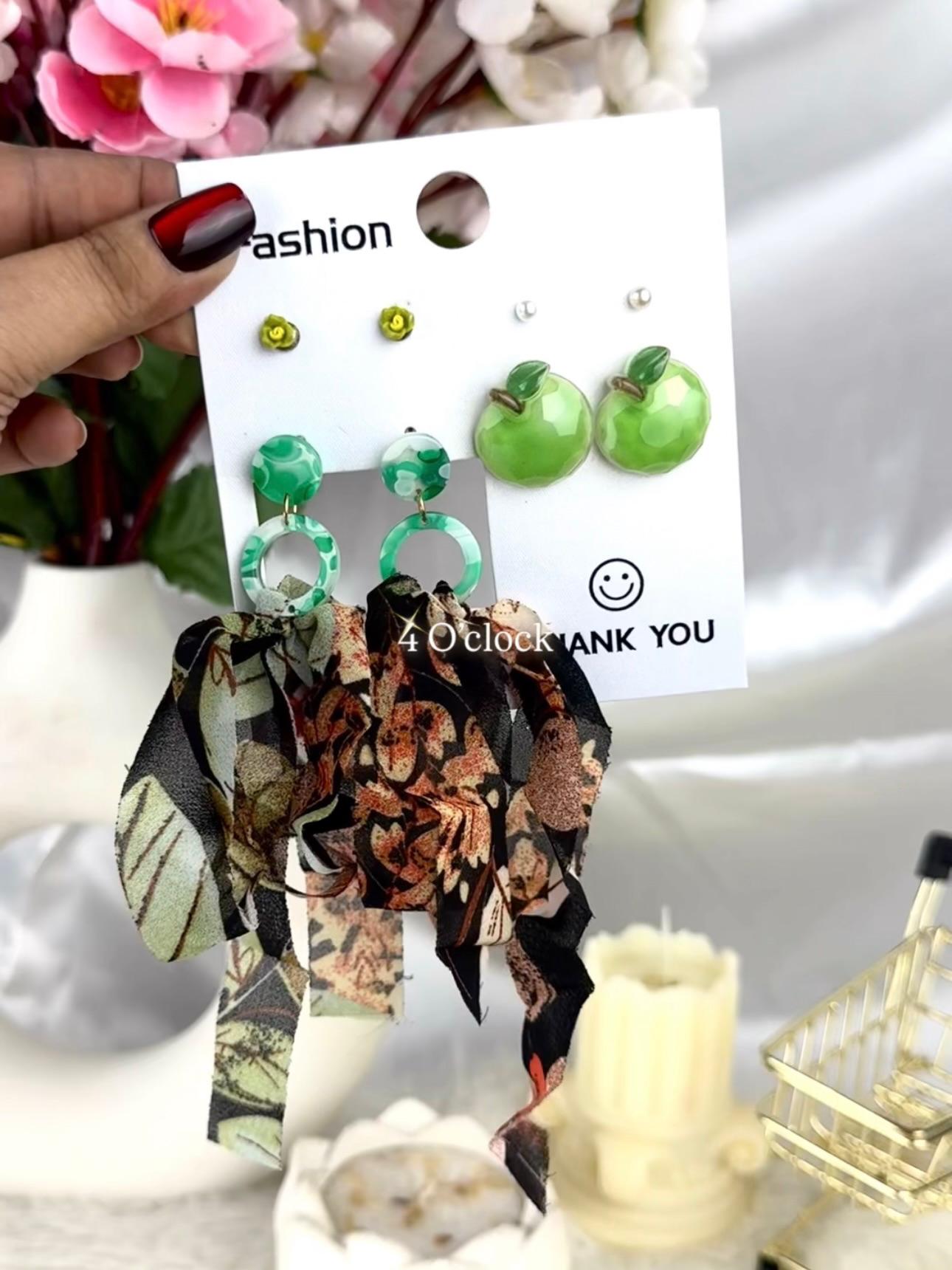 Multi colored earrings set: 04