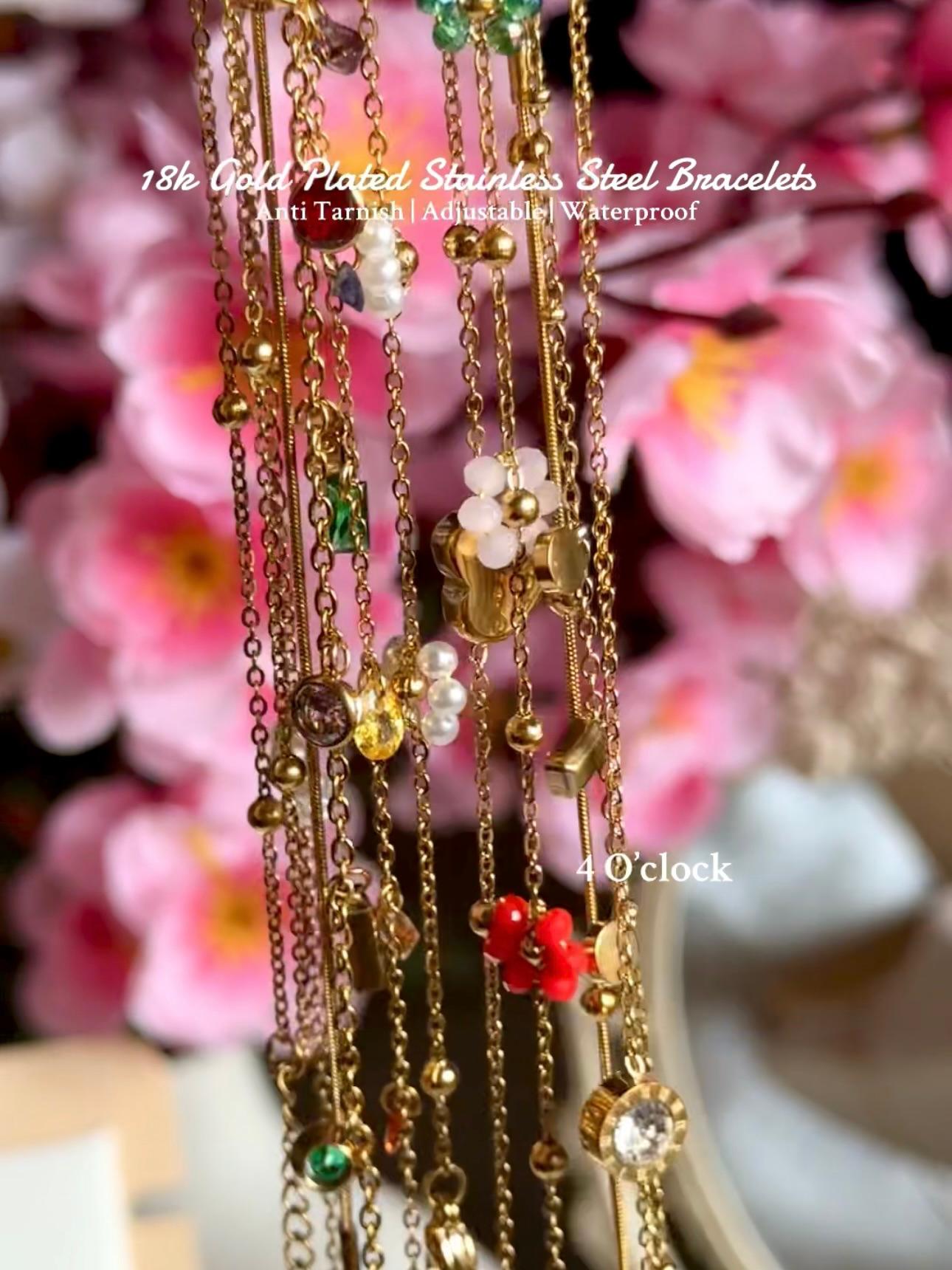 B08⚜️18k Gold Plated Stainless Steel Bracelet: Thin Line✨