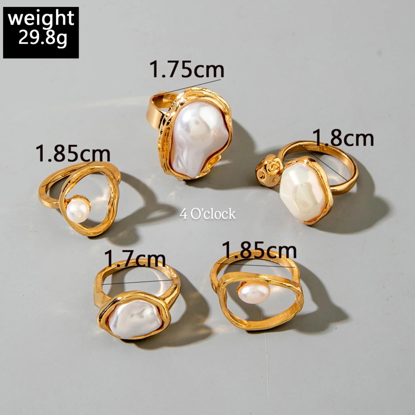 ✨RS47: Maximalistic Finger Ring Sets (Golden) - 6pcs (Full set Non adjustable)