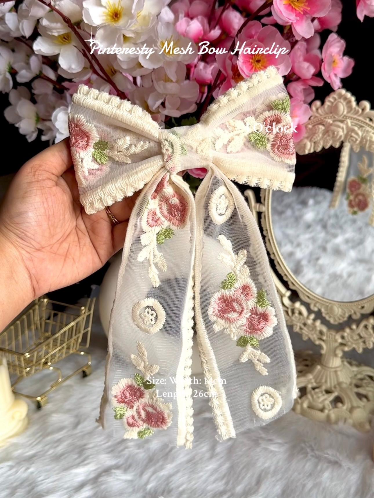 🎀Pinteresty Mesh Bow Hairclips✨