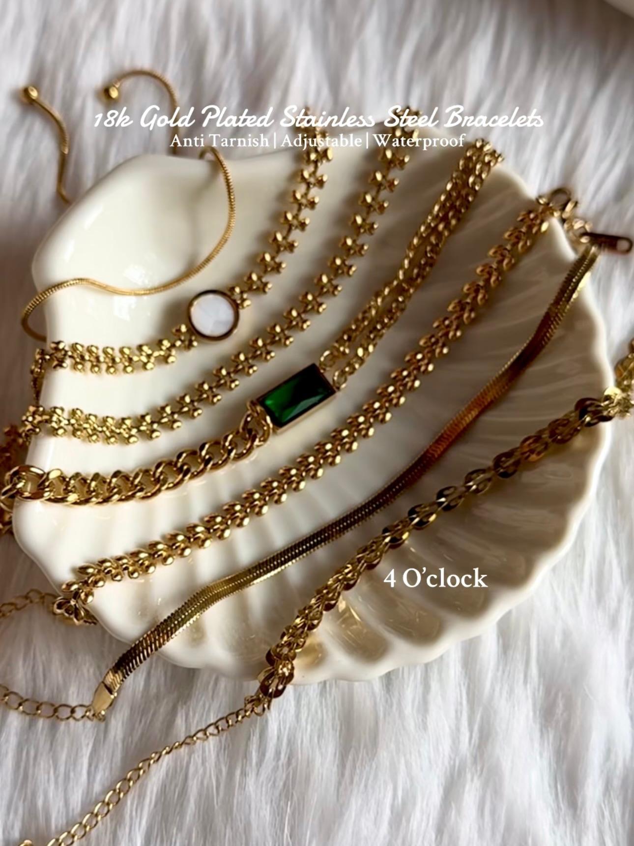 B08⚜️18k Gold Plated Stainless Steel Bracelet: Thin Line✨