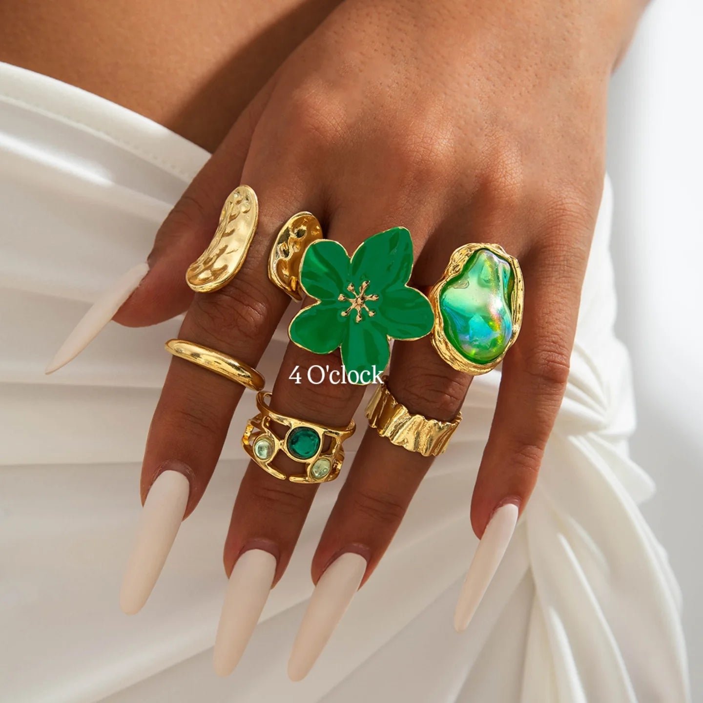 ✨RS60: Maximalistic Finger Ring Sets (Golden) - 6pcs (Full set adjustable)