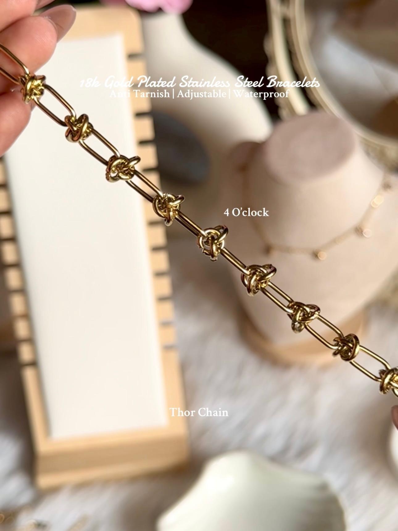 B23⚜️18k Gold Plated Stainless Steel Bracelet: Thor Chain✨
