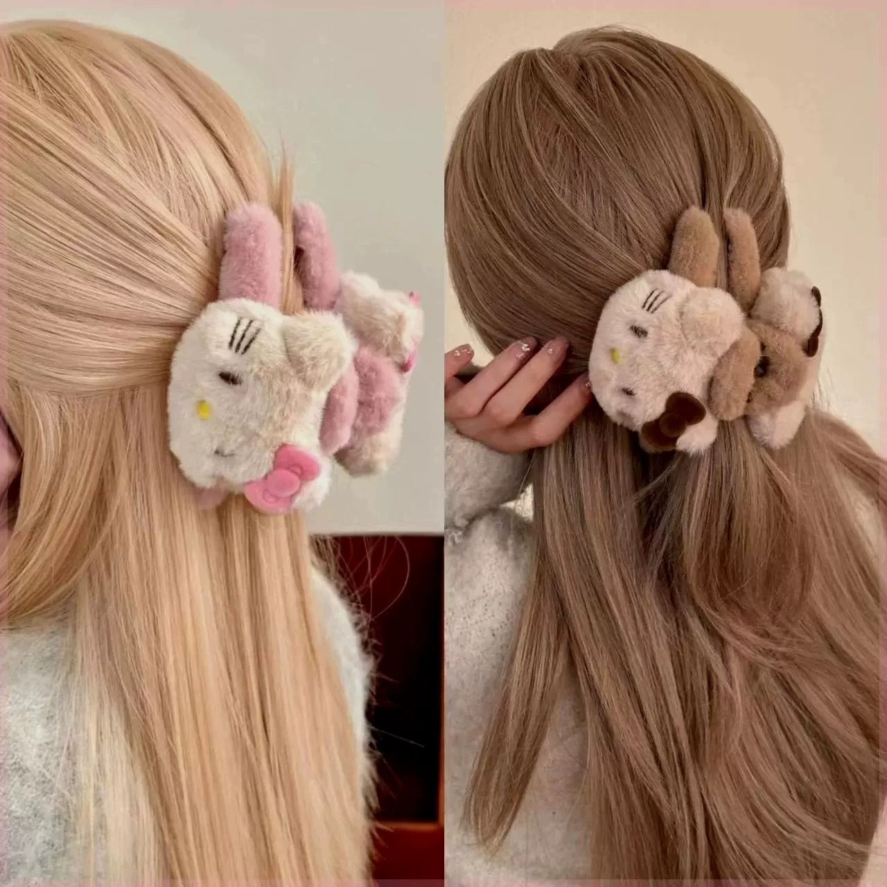 Hello Kitty Plushy Hairclaws: Coffee