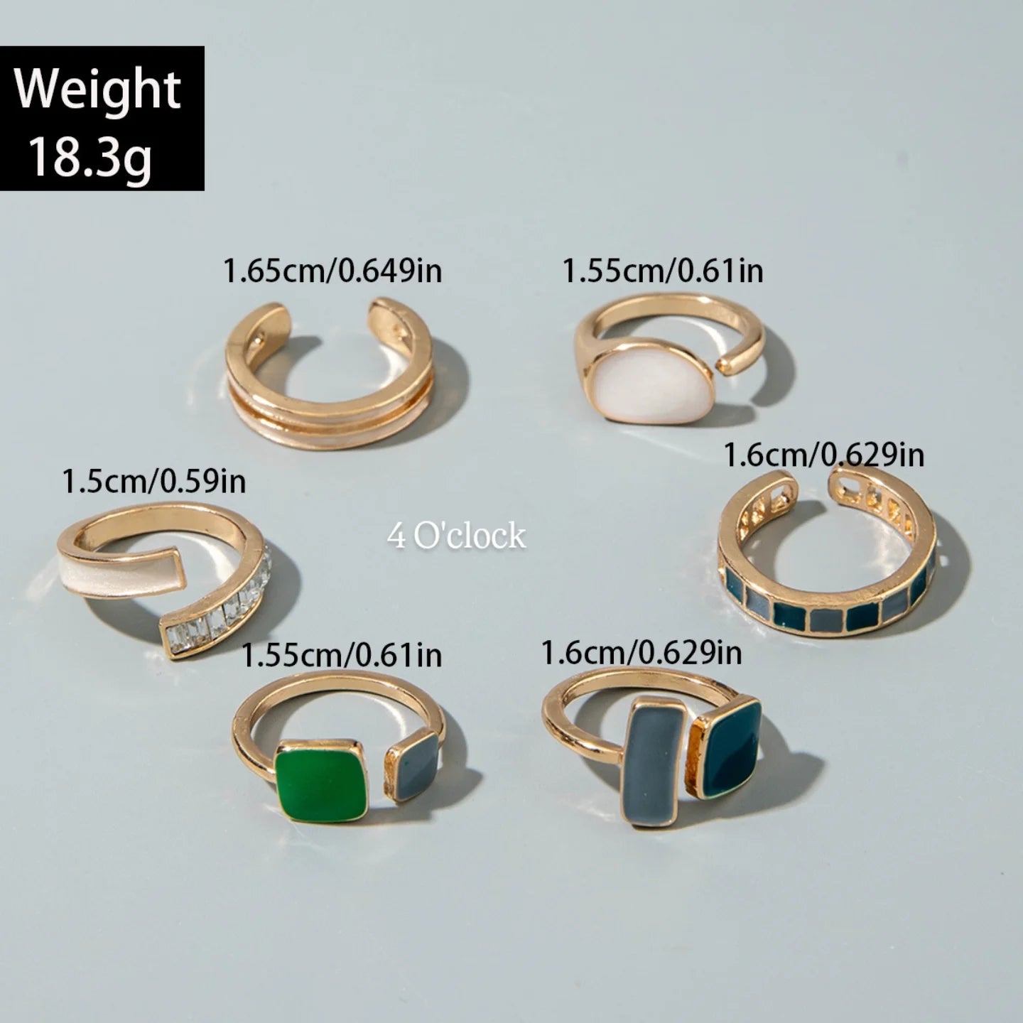 ✨RS91: Maximalistic Finger Ring Sets (Golden) - 6pcs (Full set adjustable)