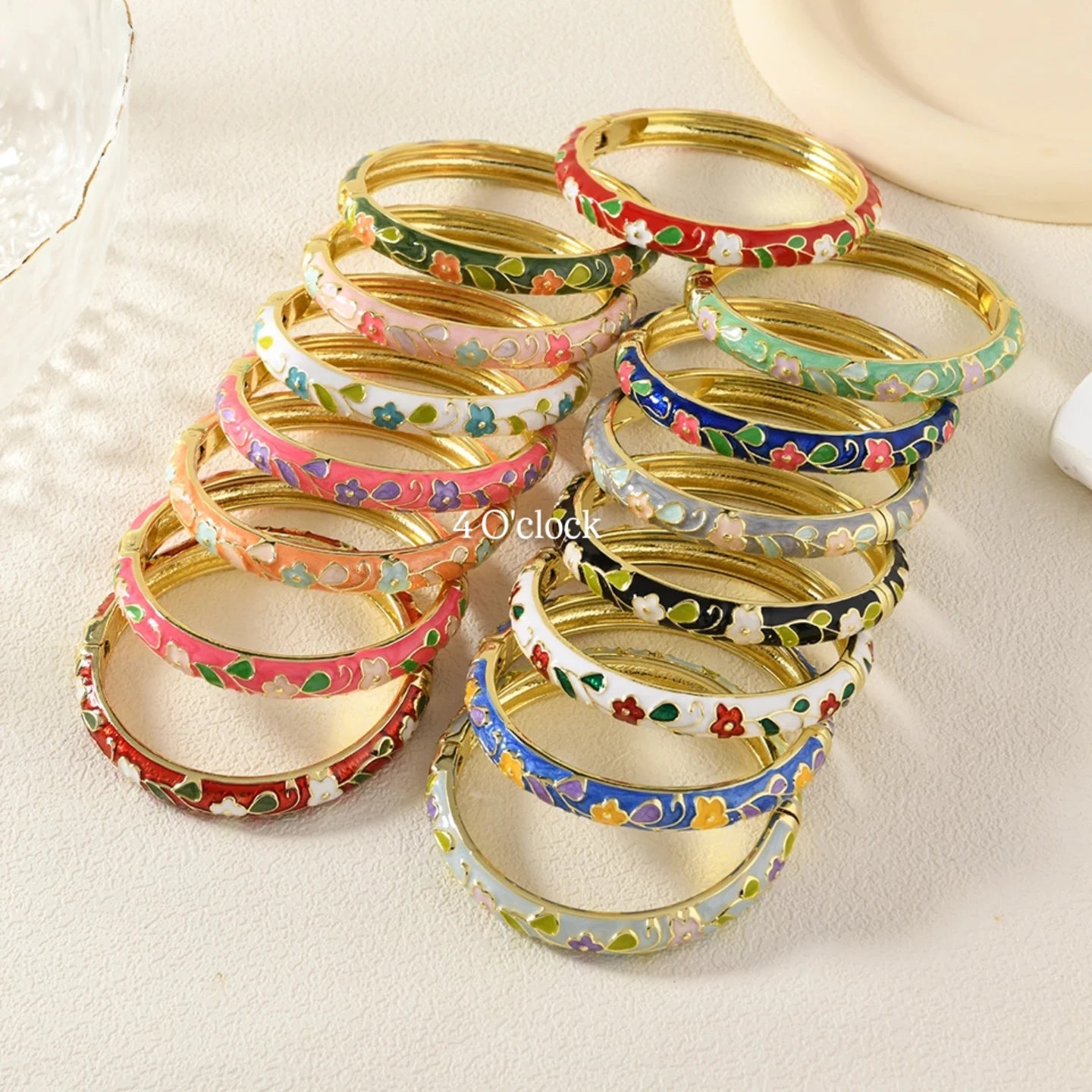 ✨🦢VC159: Vintage Victorian Enamel Bangles : Rosalyn Dream 🌸🕯️