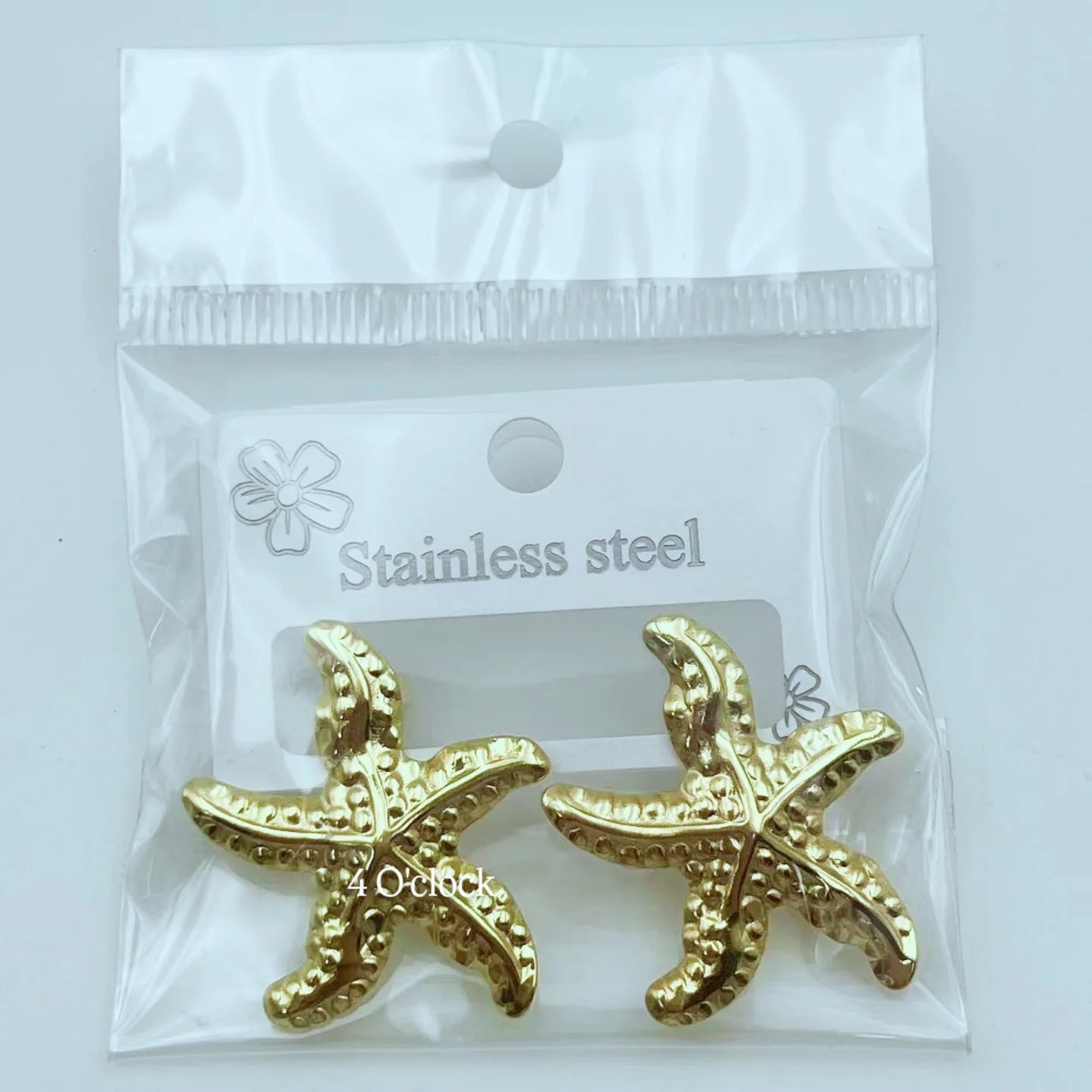 GE04: 💫Stainless Steel Earrings: Textured Starfish 💫