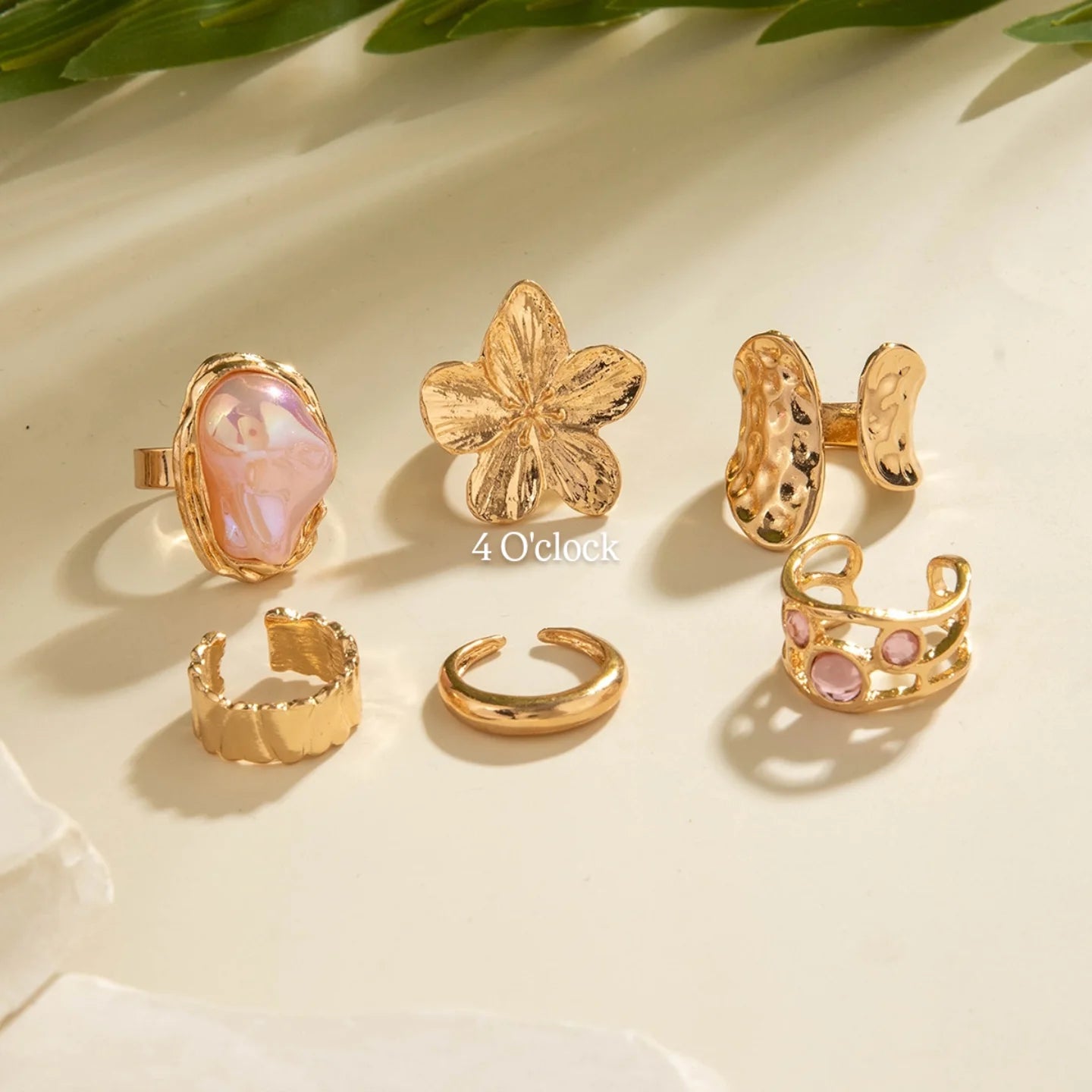 ✨RS58: Maximalistic Finger Ring Sets (Golden) - 6pcs (Full set adjustable)