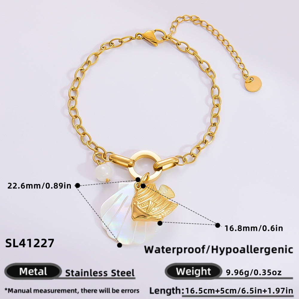 BN47: 18K Gold Plated Premium Stainless Steel Charm Bracelet