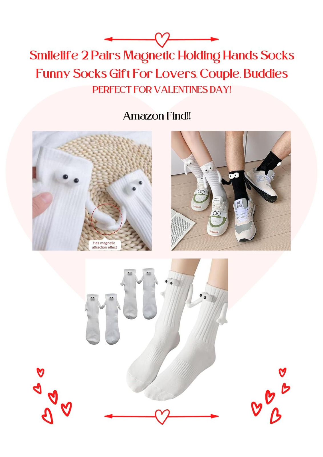 🤝Hand Holding Socks: Black☃️