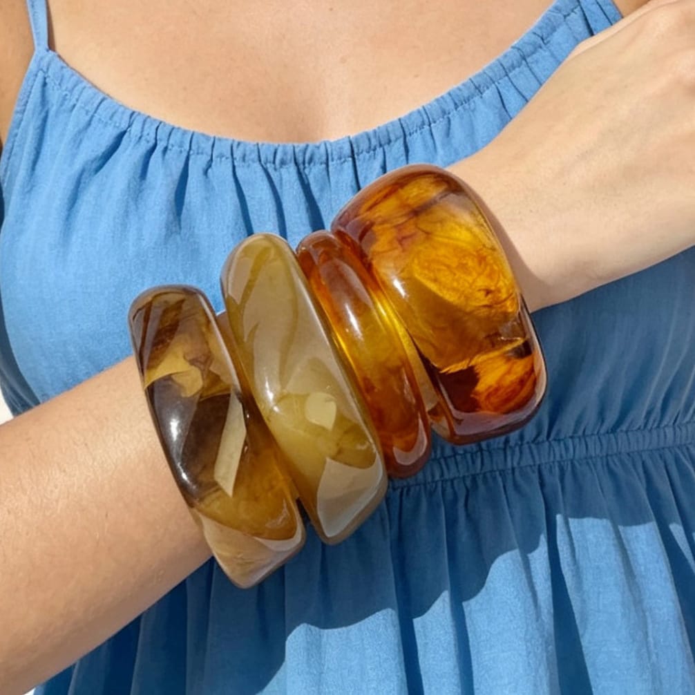 HC184: Trendy Resin Bangle Set (4pcs)