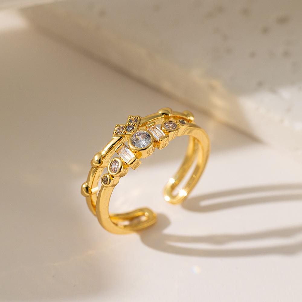 💍18k gold plated Stainless steel Finger rings: Sparkly✨