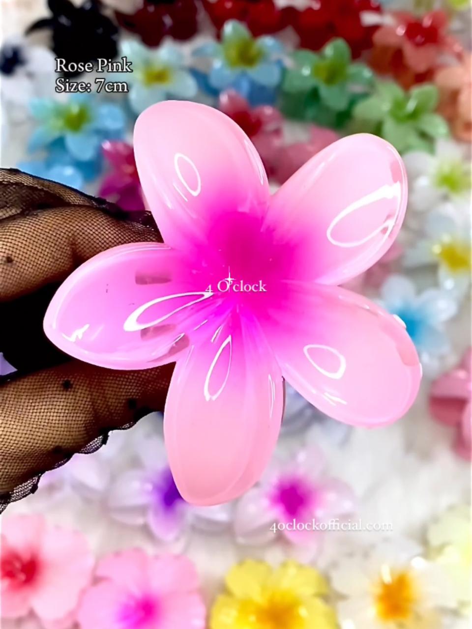 ✨🌸Big Plumeria Hairclaws: Rose Pink🌸✨