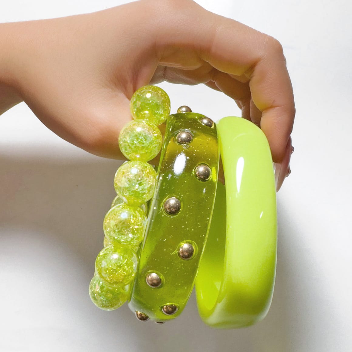 HC203: Trendy Resin Bangle Set (3 pcs)