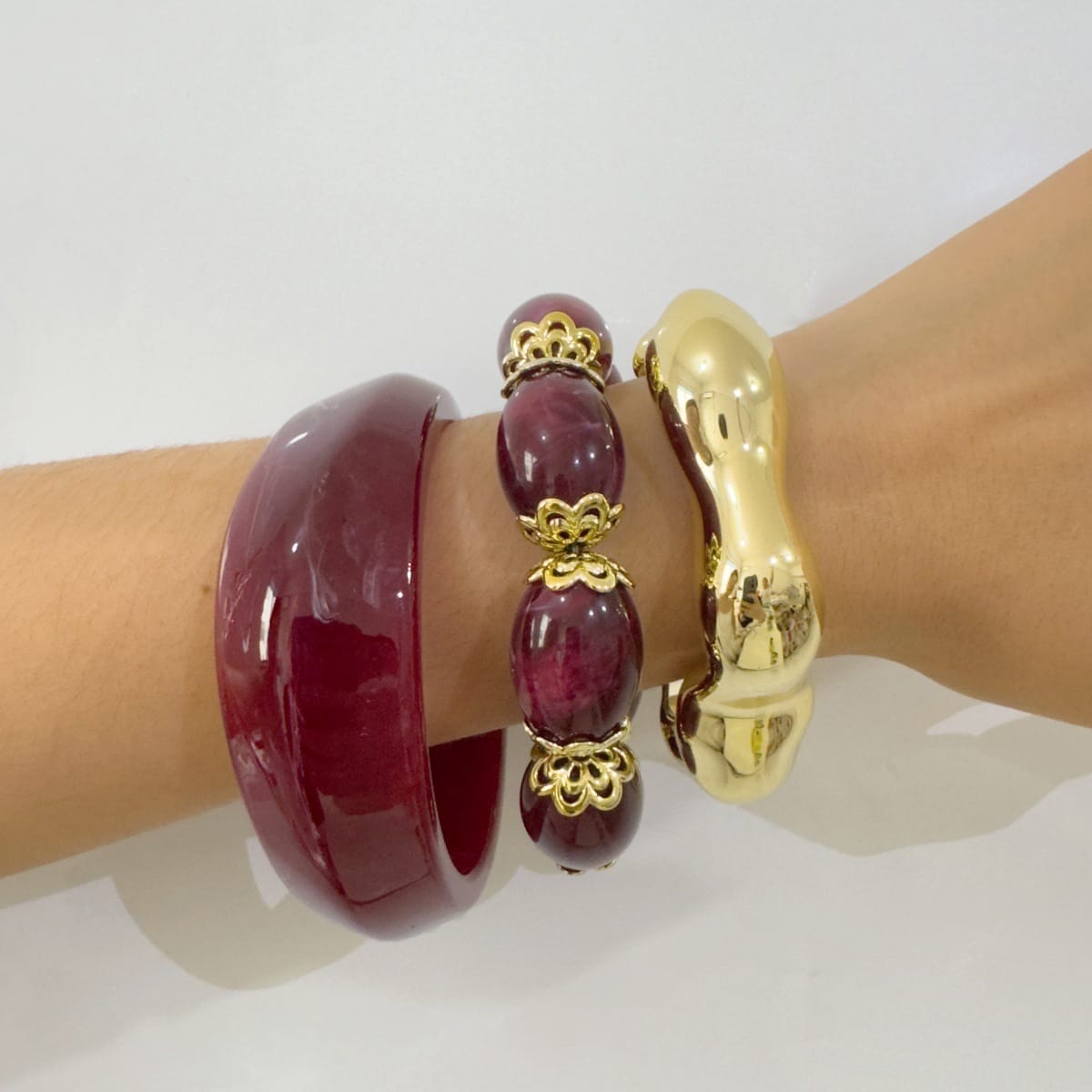 HC199: Trendy Resin Bangle Set (3 pcs)