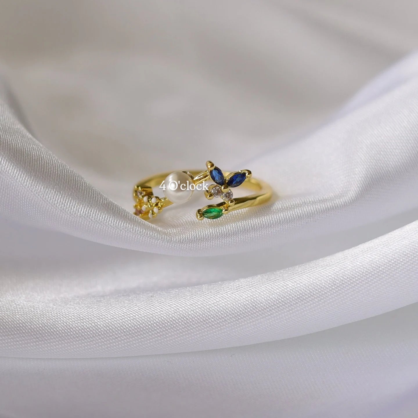 💍R251: Stainless Steel Zircon Minimalistic Finger Ring: Pearlora (1pc)(With Box)✨