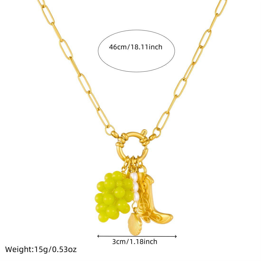 CN37: 18K Gold Plated Premium Stainless Steel Charm Necklace