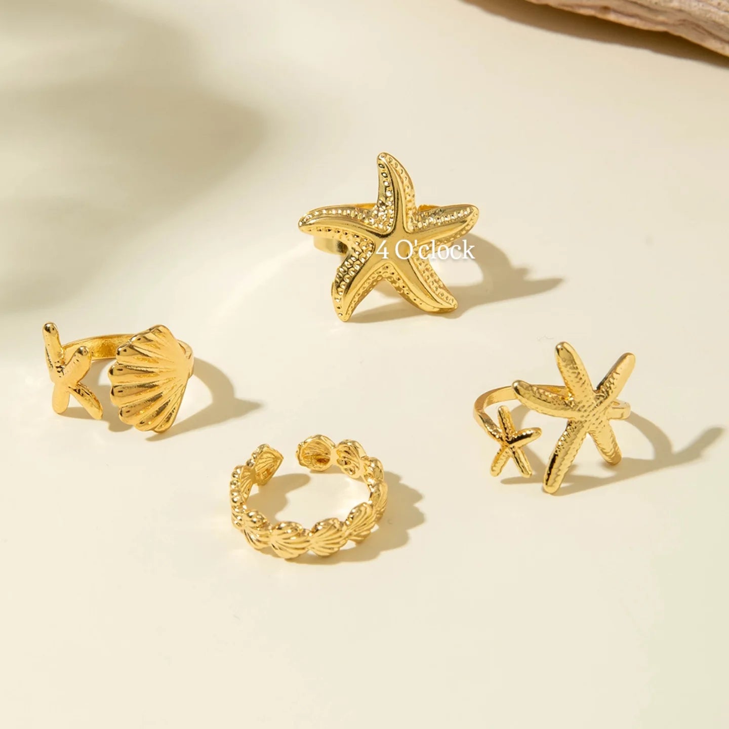 ✨RS66: Maximalistic Finger Ring Sets (Golden) - 4pcs (Full set adjustable)