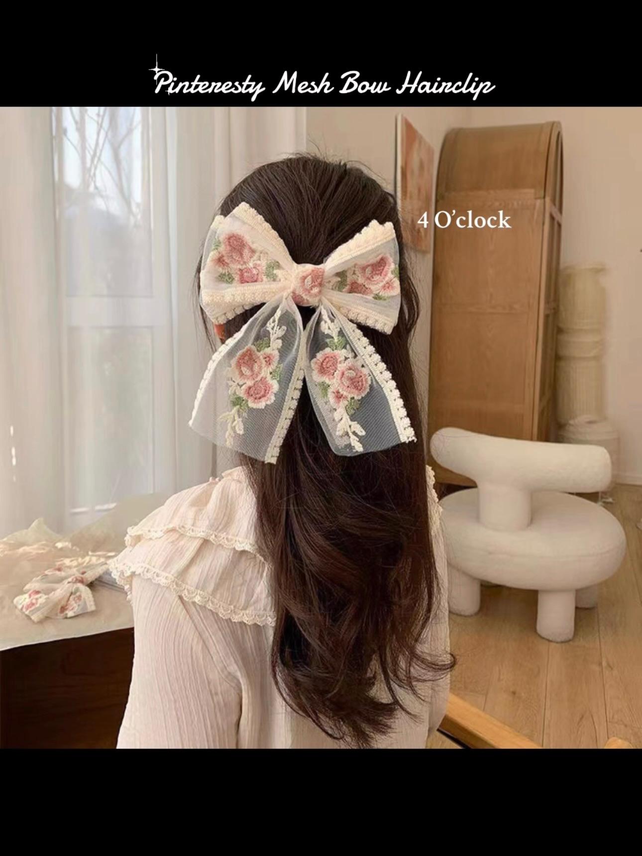 🎀Pinteresty Mesh Bow Hairclips✨