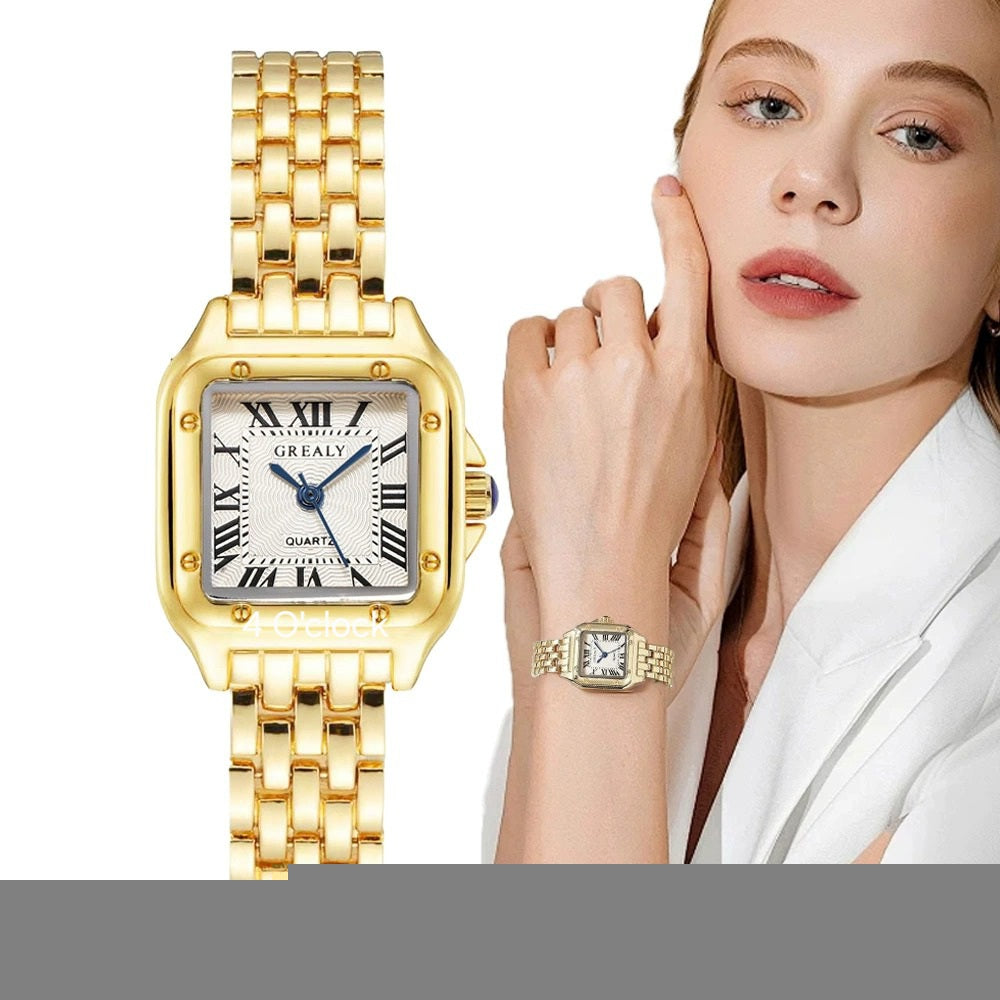 W05: GREALY Branded Wrist Watch: Gold (WITH BOX)