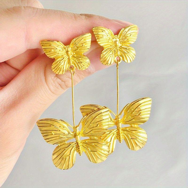 Vintage Earrings: Golden Butterfly