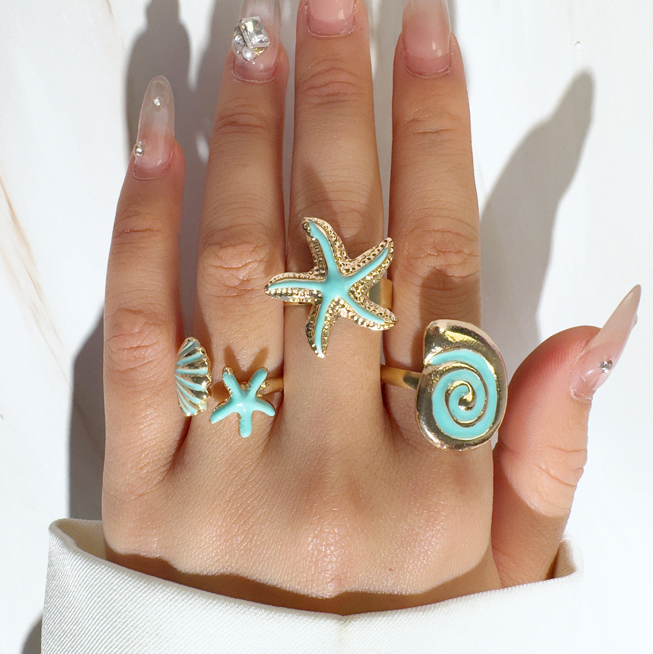 RS121: Maximalistic Finger Ring Sets (Golden) - 3pcs