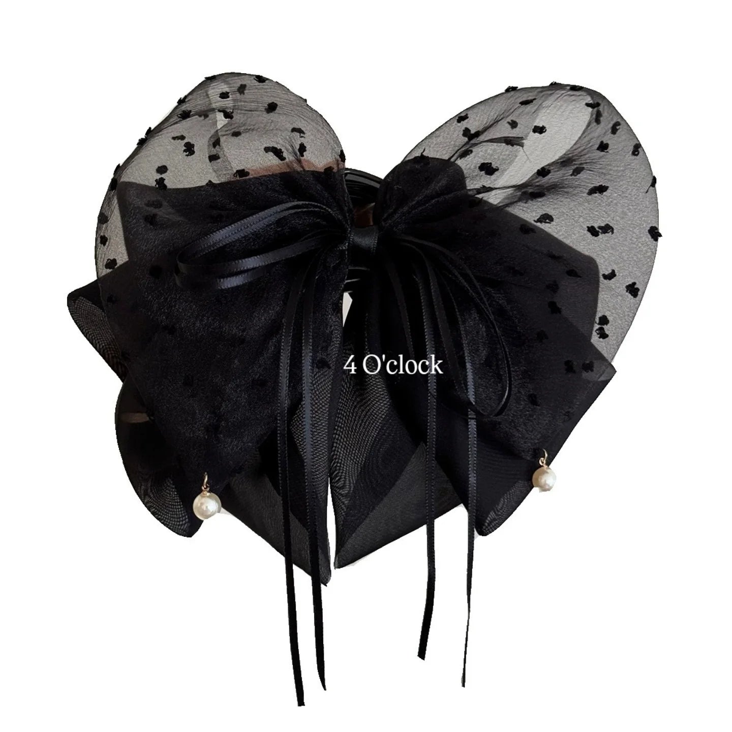 Pinteresty Mesh Pearl Butterfly Hairclips: White