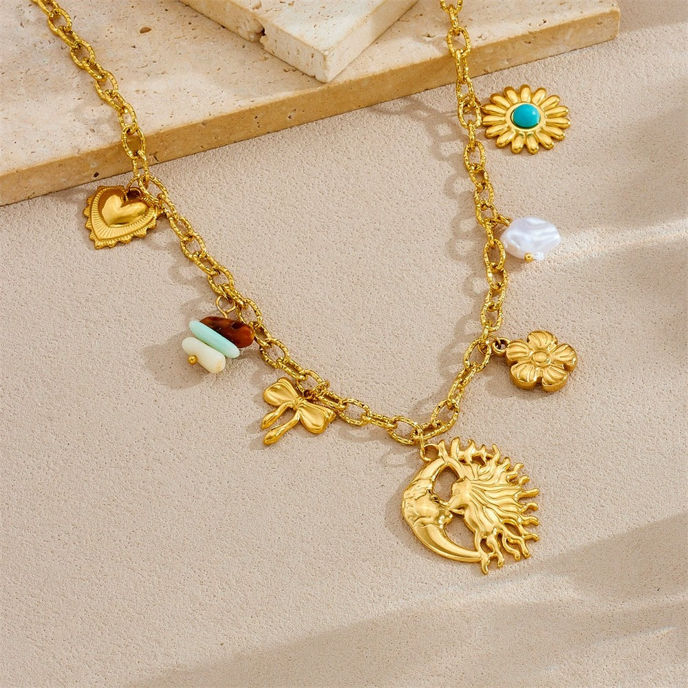 CN28: 18K Gold Plated Premium Stainless Steel Charm Necklace