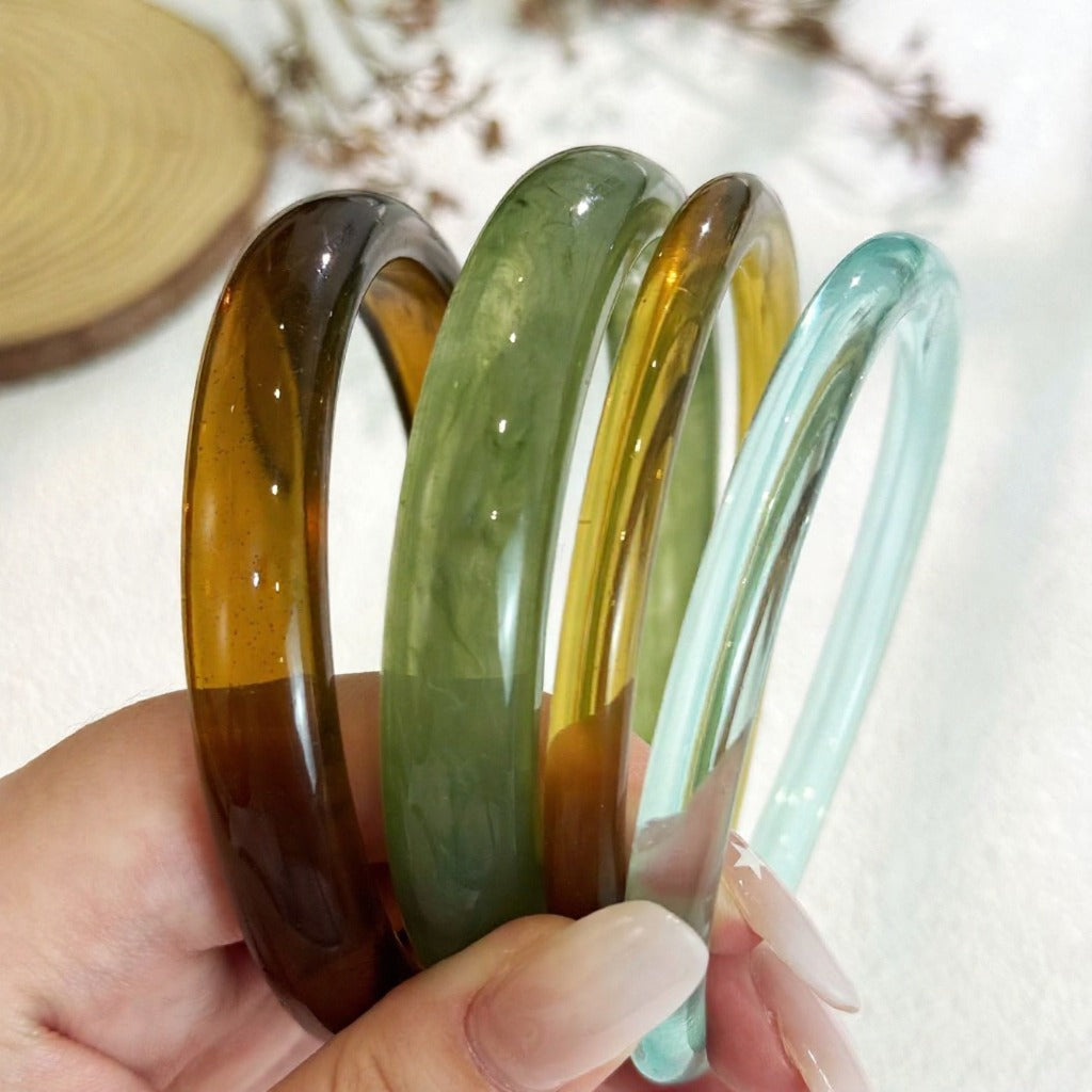 HC176: Trendy Resin Bangle Set (4pcs)