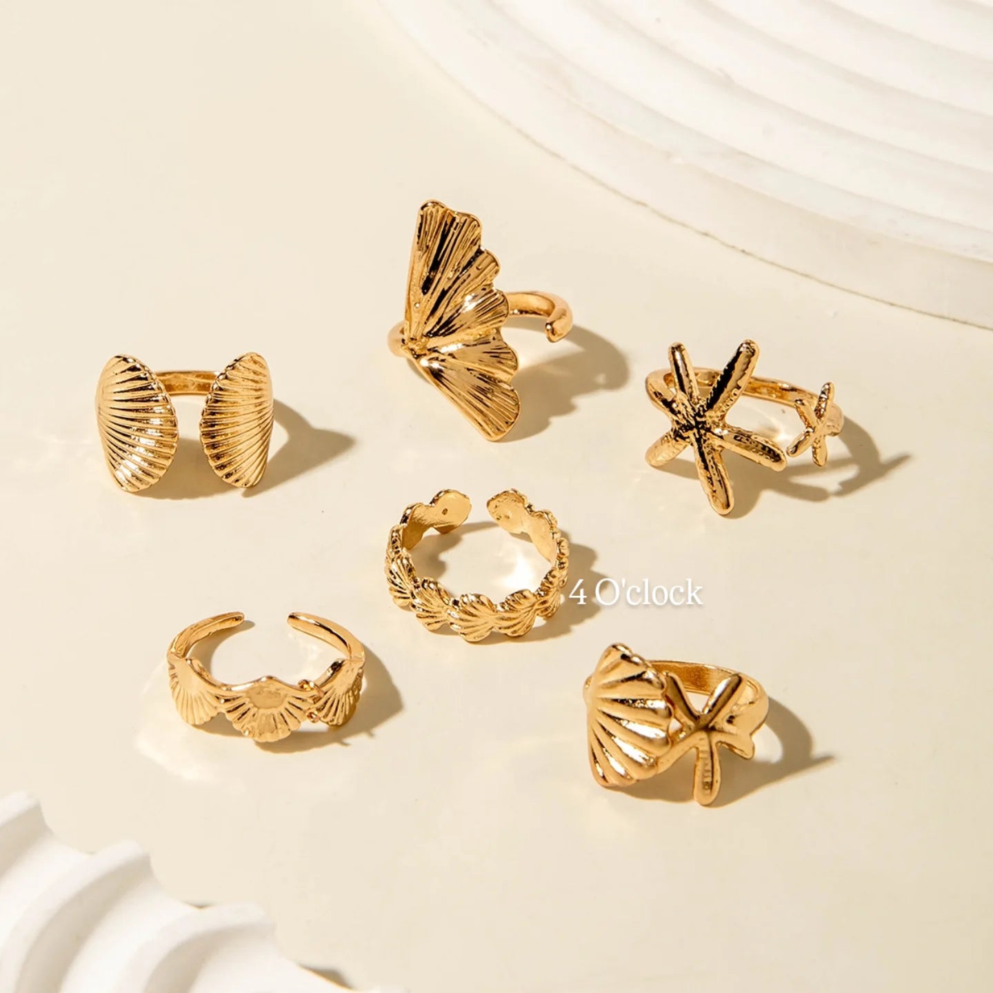✨RS72: Maximalistic Finger Ring Sets (Golden) - 6pcs (Full set adjustable)