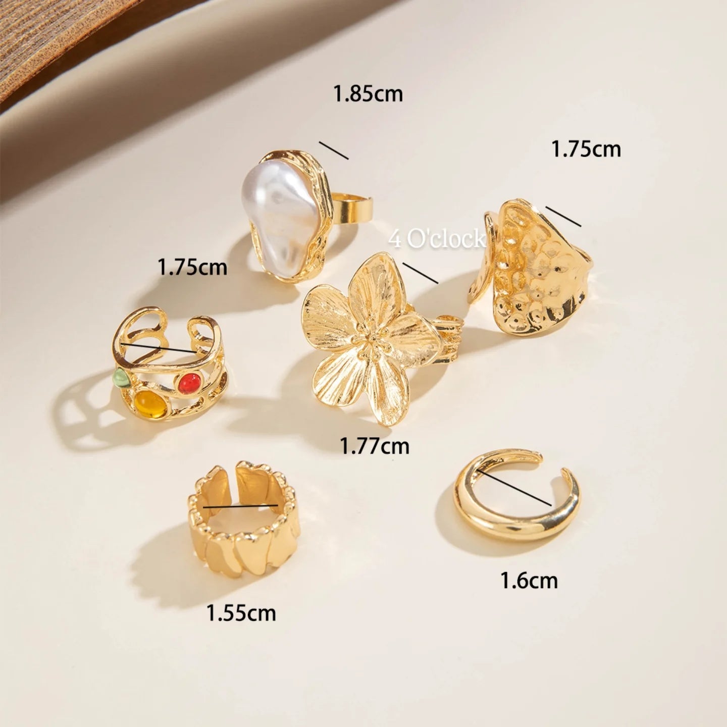 ✨RS119: Maximalistic Finger Ring Sets (Golden) - 6pcs (Full set adjustable)