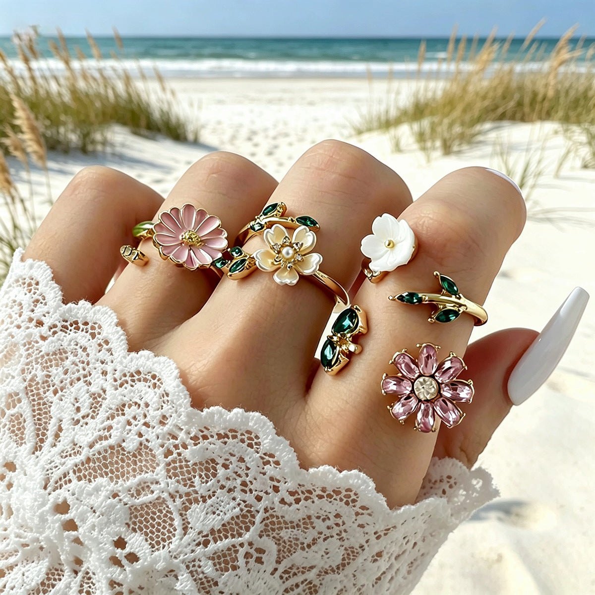 RS131: Maximalistic Finger Ring Sets (Golden) - 4pcs