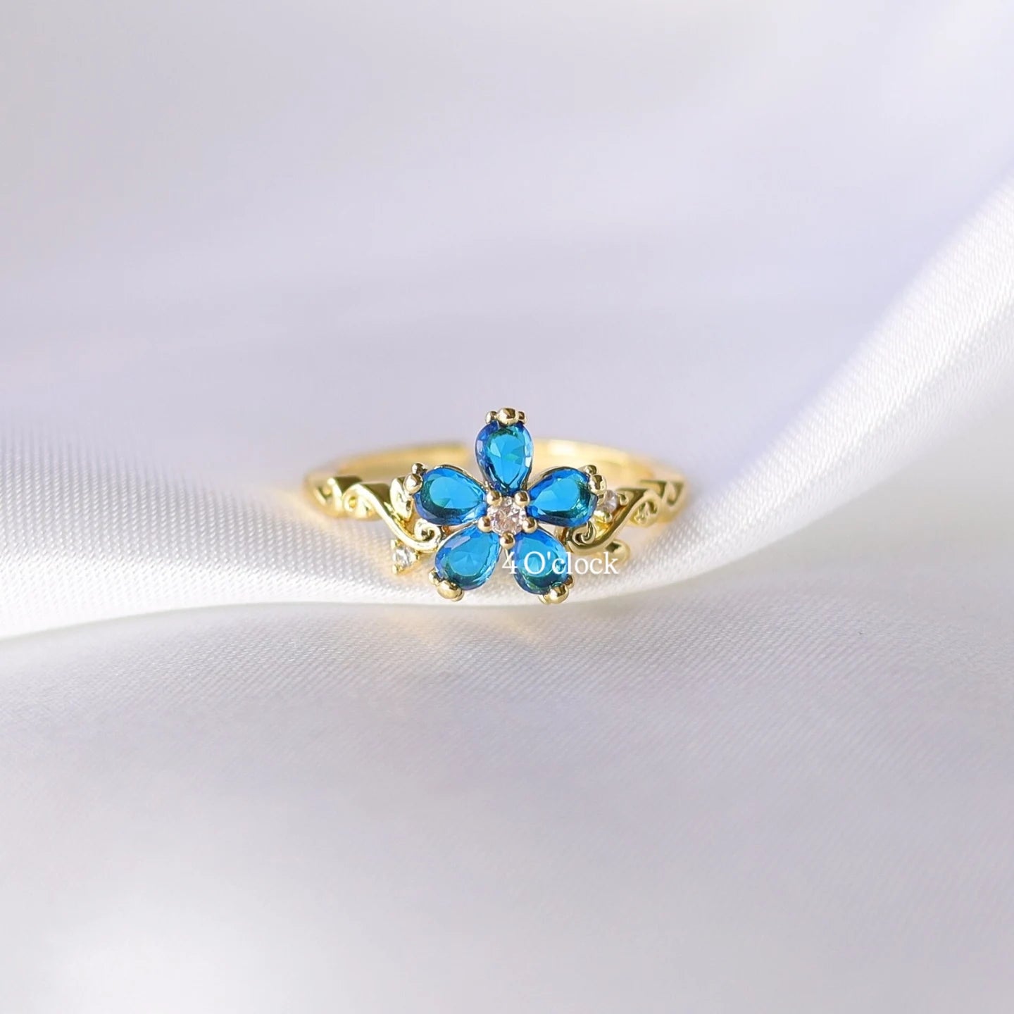 💍R246: Stainless Steel Zircon Minimalistic Finger Ring: Blue Topaz (1pc)(With Box)✨