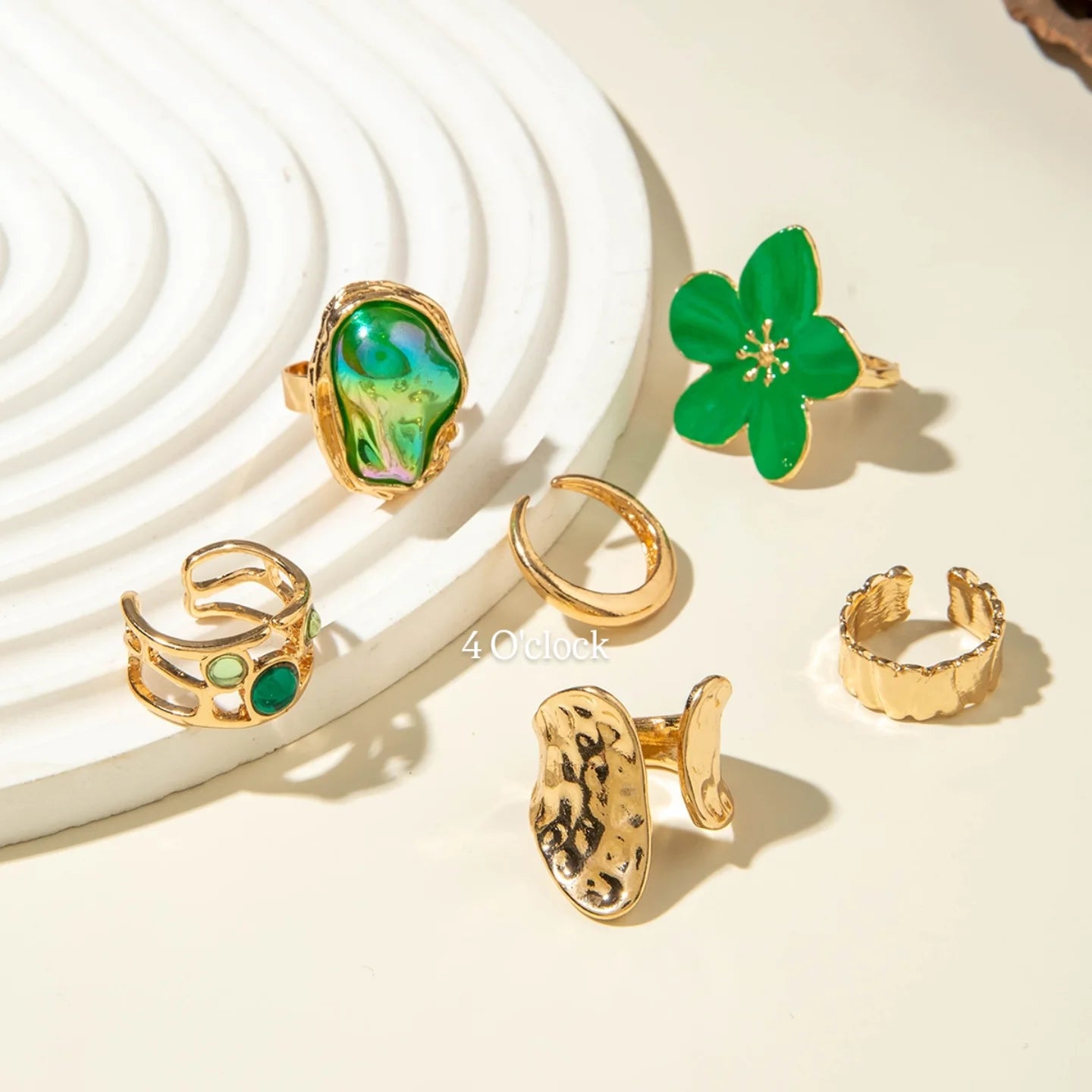 ✨RS60: Maximalistic Finger Ring Sets (Golden) - 6pcs (Full set adjustable)