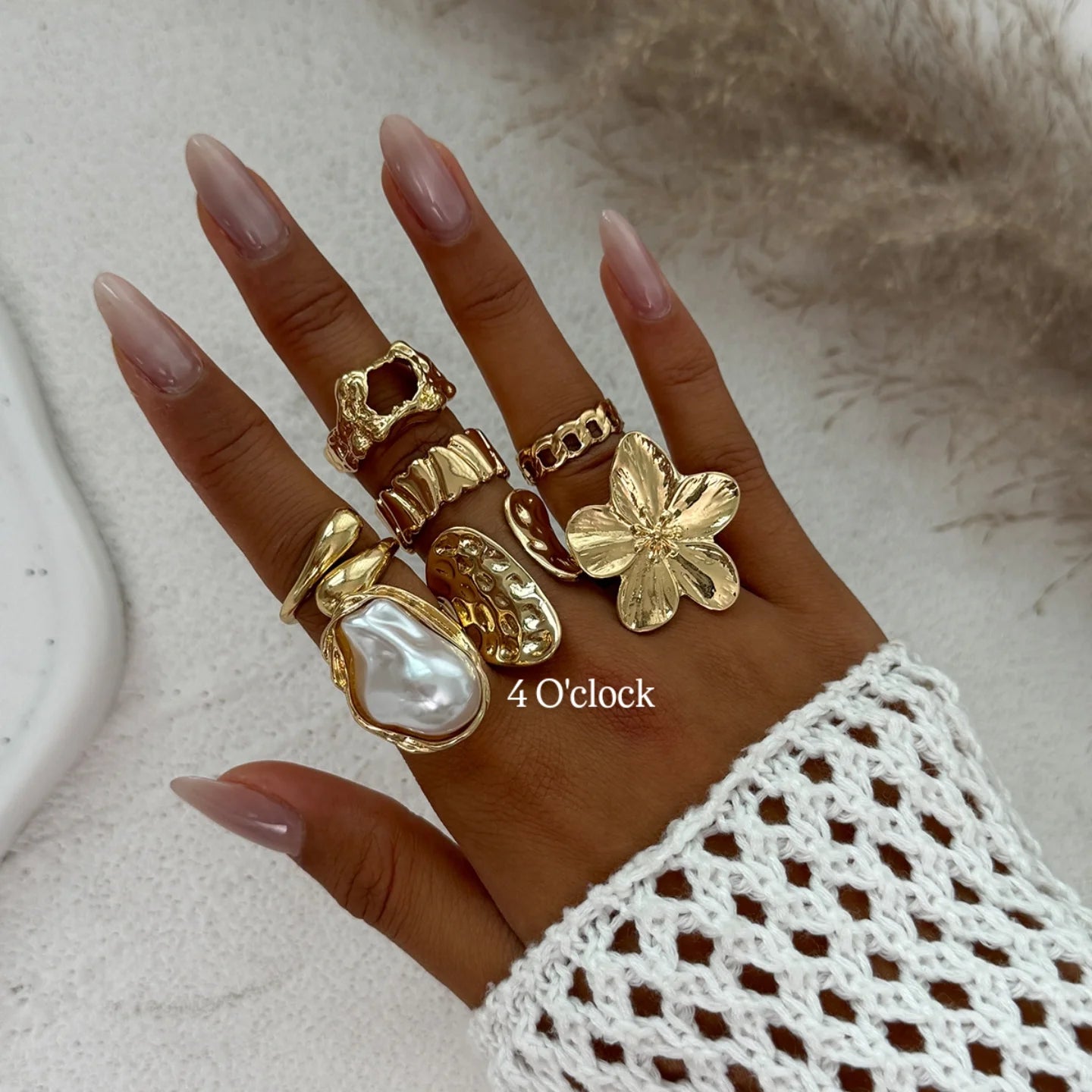 ✨RS64: Maximalistic Finger Ring Sets (Golden) - 6pcs (Full set adjustable)