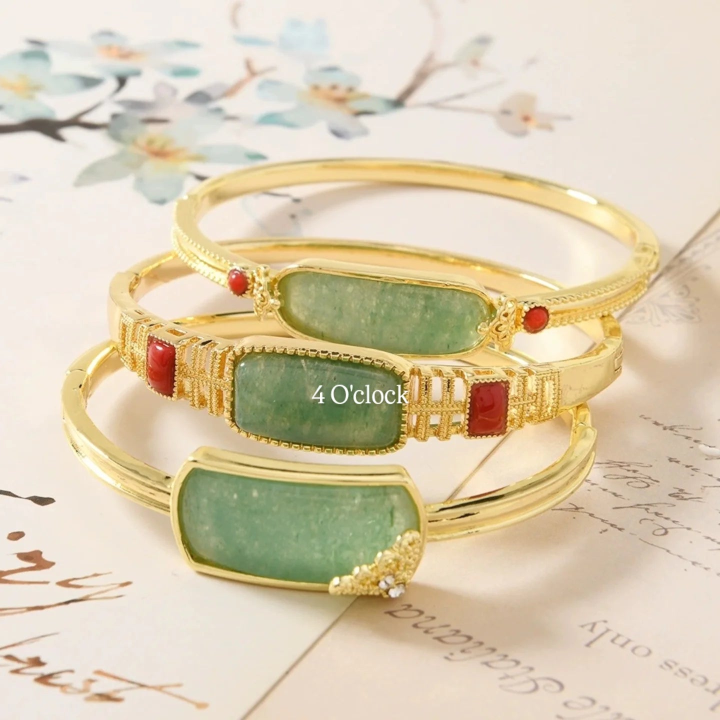 ✨🦢VC176: Vintage Victorian Enamel Bangles : Crimson Grove 🌸🕯️