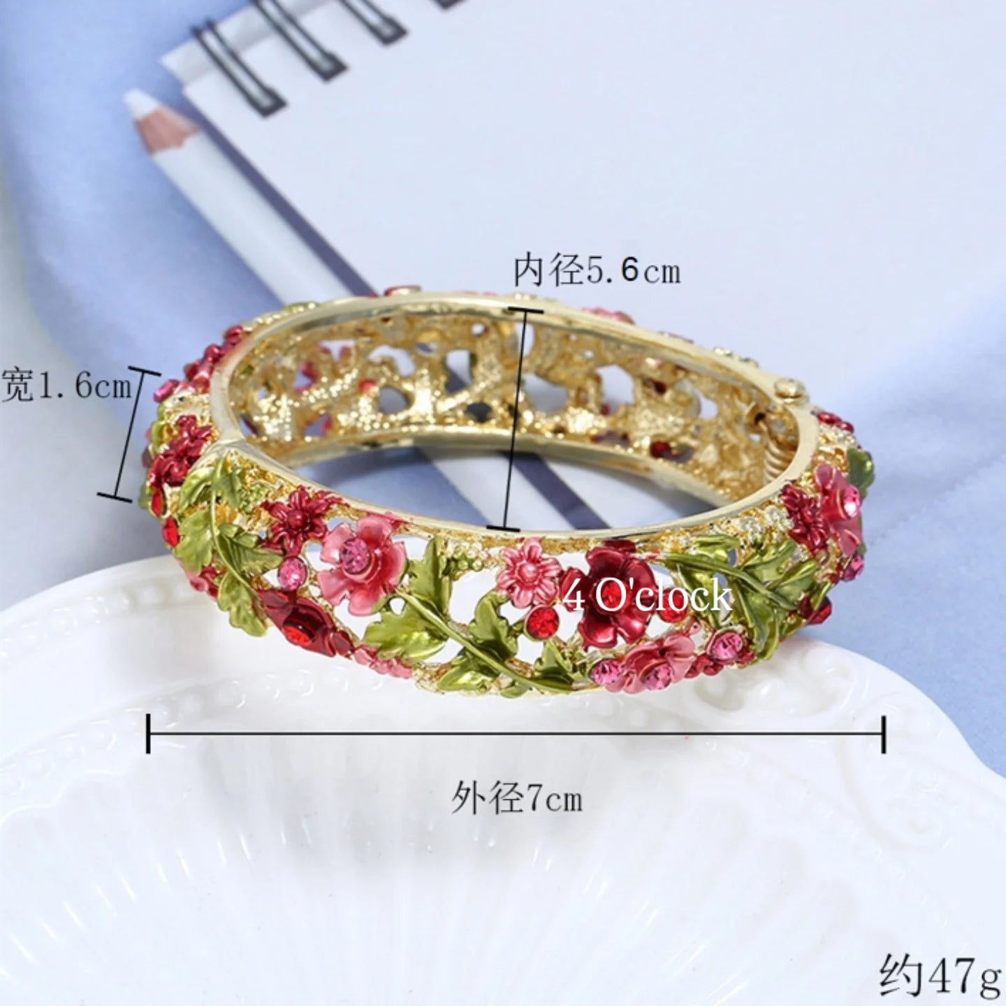 ✨🦢VC205: Vintage Victorian Enamel Bangles : Wild Poppy 🌸🕯️