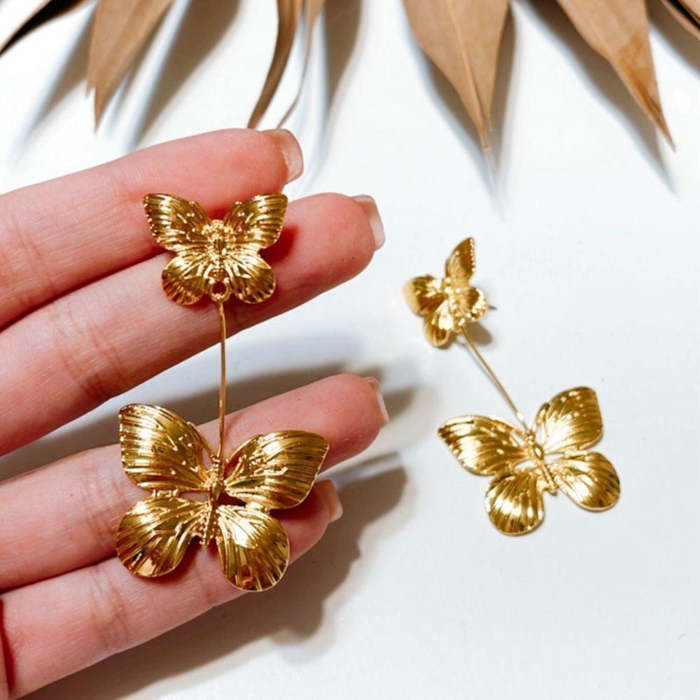 Vintage Earrings: Golden Butterfly