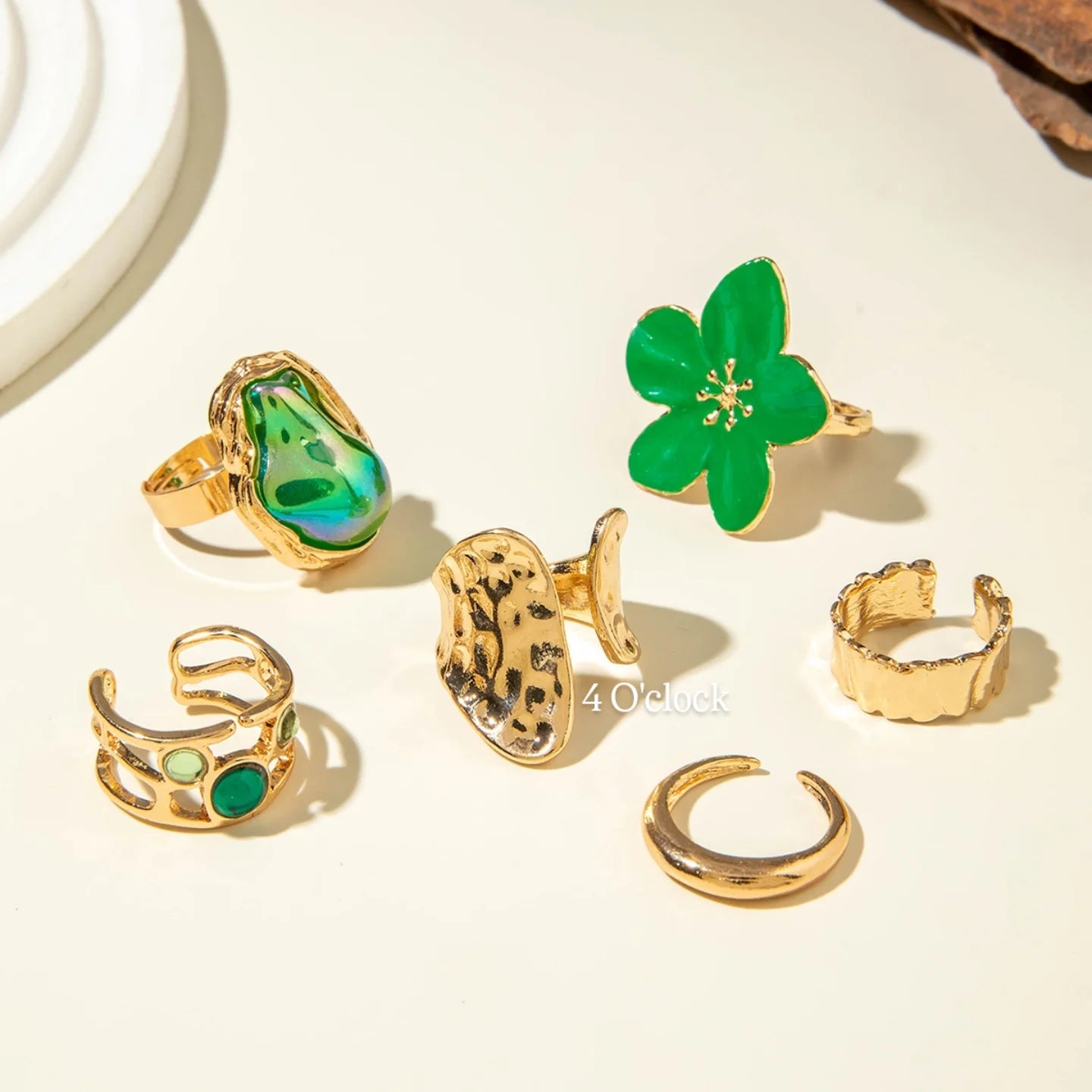 ✨RS60: Maximalistic Finger Ring Sets (Golden) - 6pcs (Full set adjustable)