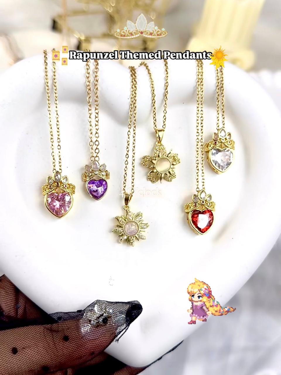 Disney Inspired Pendant: White Crown+Heart ✨