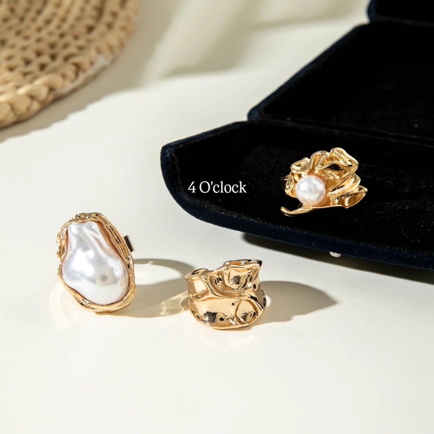 ✨RS54: Maximalistic Finger Ring Sets (Golden) - 3pcs (Adjustable-Non adjustable mixed sizes)