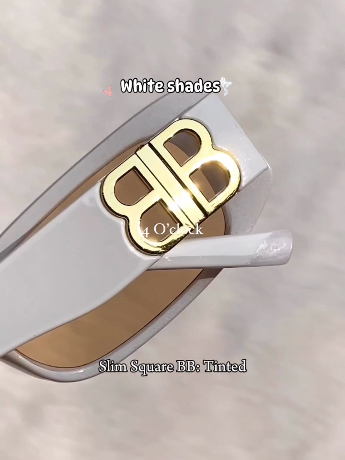 White Sunglasses: Slim Square BB: Tinted