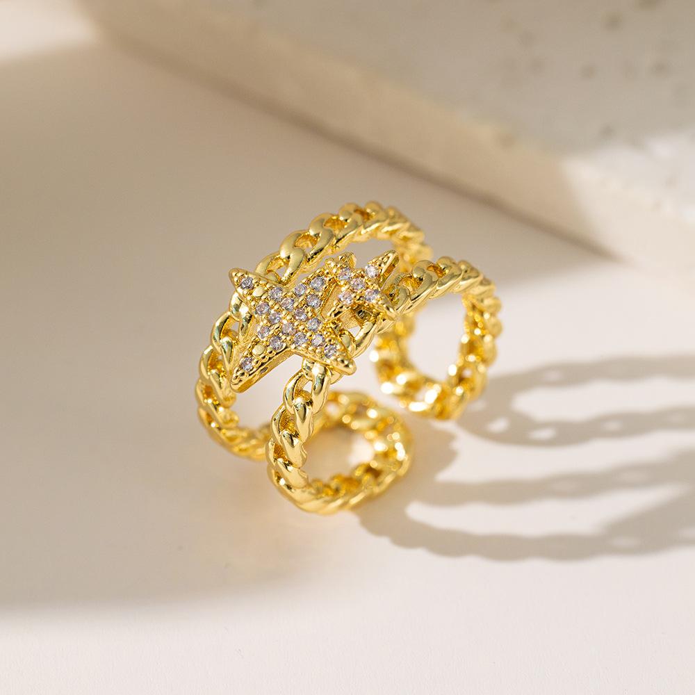 💍88: 18k gold plated Stainless steel Finger rings: Sparkles✨