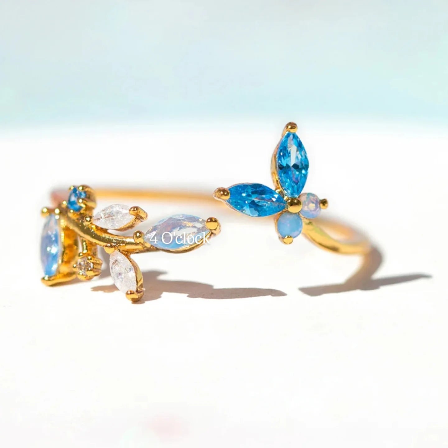 💍R239: Stainless Steel Zircon Minimalistic Finger Ring: Aquamarine (1pc) (With Box)✨