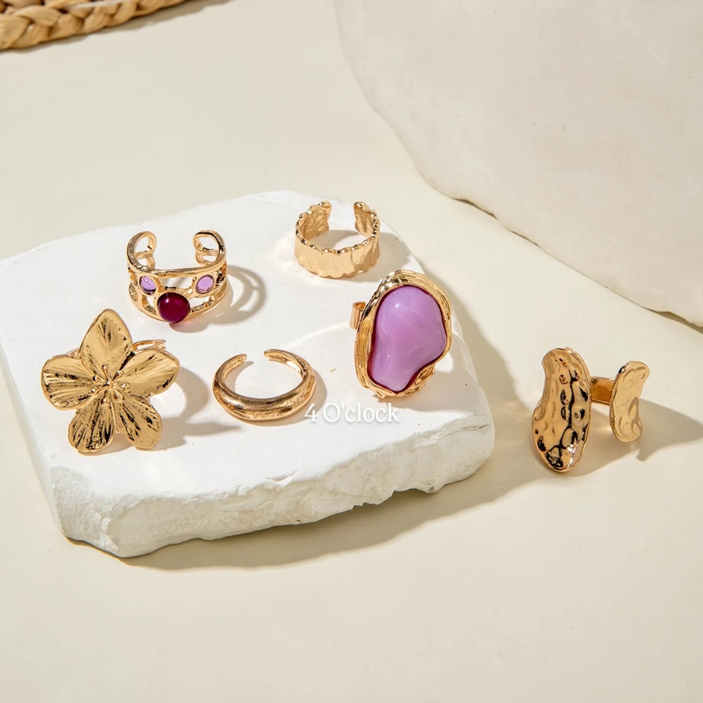 ✨RS61: Maximalistic Finger Ring Sets (Golden) - 6pcs (Full set adjustable)