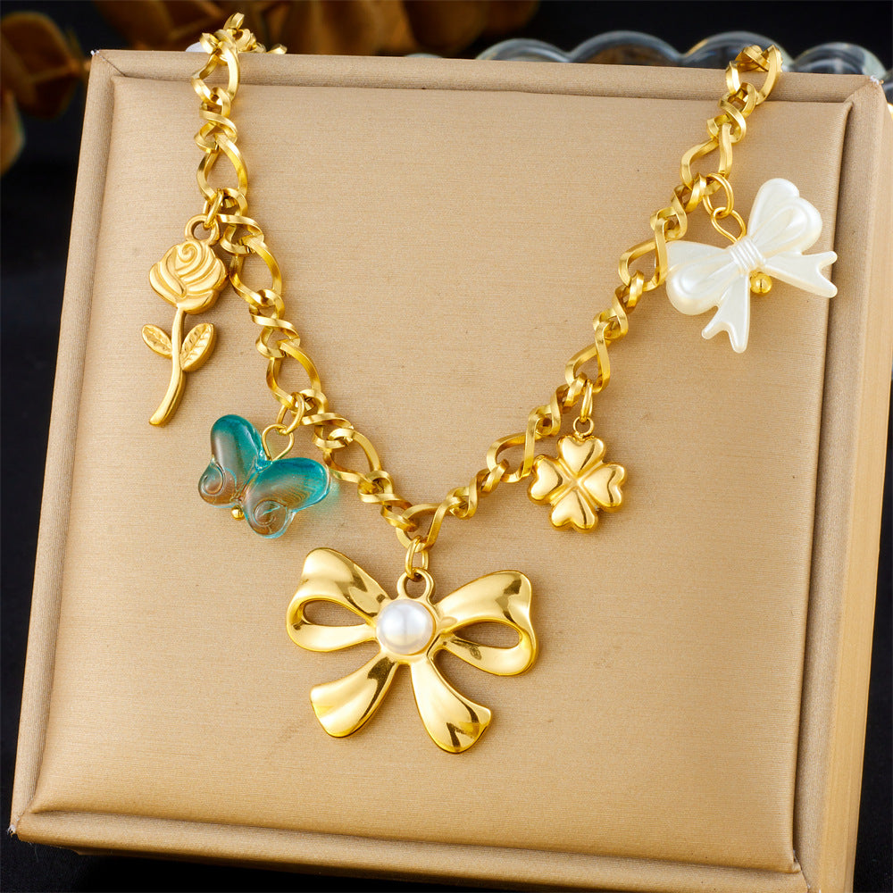 CN11: 18K Gold Plated Premium Stainless Steel Charm Necklace