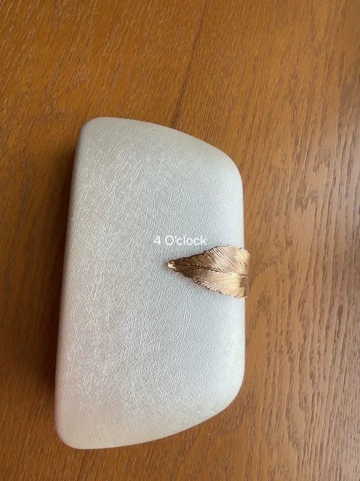 Velvet Leaf Clutch: White